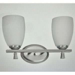 Vanity Light Fixture with 2 Lights-Satin Nickel Finish